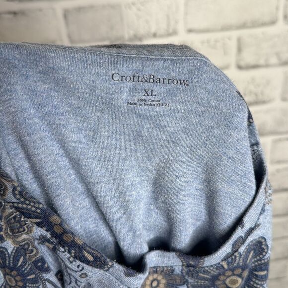 Croft & Barrow Long Sleeve Paisley Floral Shirt Size XL Boho Hippie - Picture 4 of 4